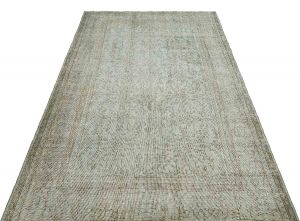 Vintage Hand Woven Antique Carpet - 244x150 - Beige Area Rugs, Wool Area Rugs