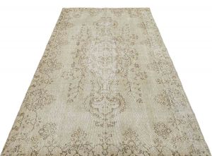 Real Hand Woven Special Vintage Tumbled Carpet - 253x157 – Beige Area Rugs