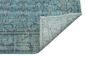 Real Hand Woven Special Vintage Tumbled Carpet - 240x154 - Blue Area Rugs, Wool Area Rugs