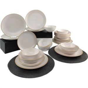 24 Piece Porcelain Matt Finish Dinnerware Set, Service for 6