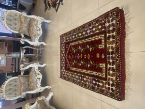 Colorful Handwoven Turkish Prayer Kilim Rug, Boho Kilim