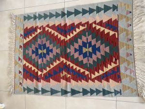 Multicolor Turkish Kilim Rug, Bohomian Hand Knotted Rug, Carpet
