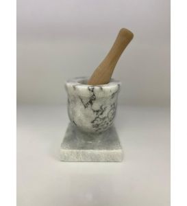Marble Square Mortar and Pestle - 8x8 - White Utensils & Kitchen Gadgets, Marble Utensils & Kitchen Gadgets