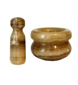 Brown Honey Color Medium Marble Mortar and Pestle - 9x9 - Brown Utensils & Kitchen Gadgets, Marble Utensils & Kitchen Gadgets