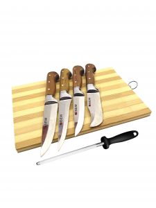 Surmene Original 6-Piece Knife Set including Cutting Board and Sharpening Rod