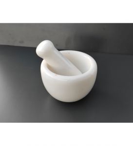Afyon White Marble Mortar and Pestle - 13x13 - White Utensils & Kitchen Gadgets