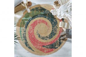 Wave Jute Knitted Circle Rug | Loftry
