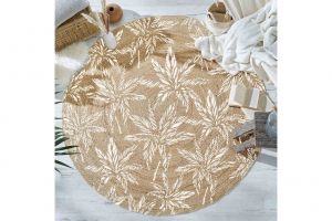 White Palm Jute Knitted Carpet Straw Rug | Loftry