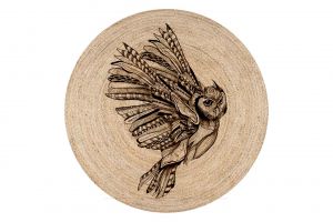 Flying Owl Jute Knitted Carpet Straw Circle Rug | Loftry