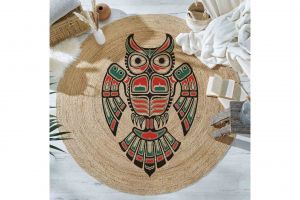 Bohemian Owl Jute Knitted Carpet Straw Rugs | Loftry