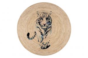 Tiger 1 Jute Knitted Carpet Wicker Circle Rug | Loftry