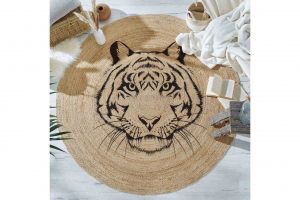 Tiger Jute Knitted Carpet Wicker Circle Rug | Loftry