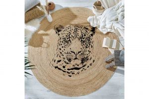 Leona Jute Knitted Carpet Wicker Circle Rug | Loftry
