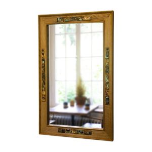 Ceramic Oak Mirror - 50x50 - Wooden Wall Mirrors