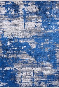 Modern Abstract Blue Washable Area Rug