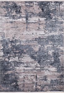 Modern Grey and Copper Washable Area Rug