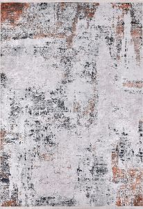 Modern Mink and Copper Washable Area Rug