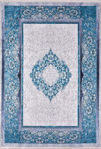 Avant Garde Beige and Blue Washable Area Rug