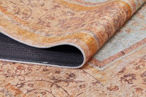 Avant Garde Orange and Copper and Brown Washable Area Rug