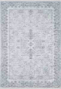 Avangarde Grey and Blue Washable Carpet 2