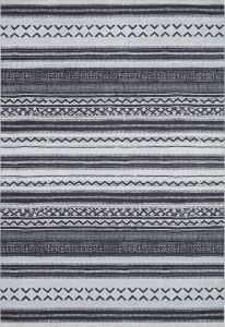 Bohemian Black and Grey Washable Carpet