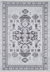 Bohemian Grey Washable Carpet 13