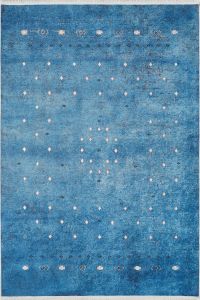 Bohemian Blue Washable Carpet 5