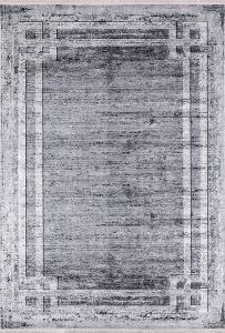 Modern Frame Grey Washable Area Rug