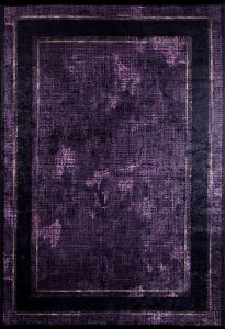 Modern Frame Dark Purple Washable Area Rug