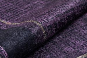 Modern Frame Dark Purple Washable Area Rug