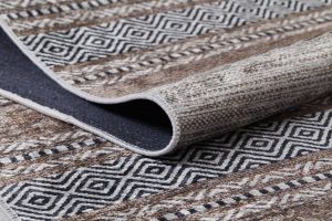Modern Degrade Beige and Brown Washable Area Rug