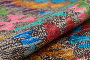 Lofto Ethnic Brown Floor Multi Color Washable Carpet