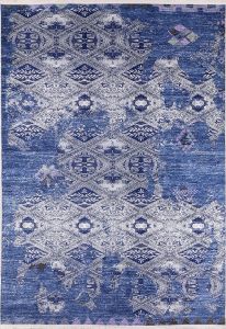 Lofto Modern Blue Color Washable Carpet 5