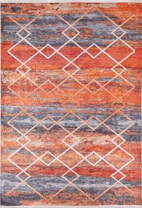 Lofto Modern Orange Color Washable Carpet