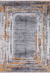 Lofto Modern Gray and Yellow Color Washable Carpet