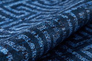 Lofto Modern Navy Blue and Blue Color Pattern Washable Carpet