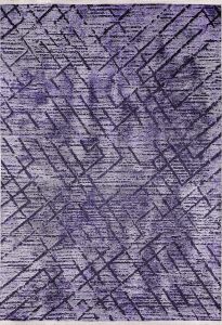 Lofto Modern Purple Color Line Pattern Washable Carpet