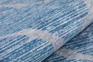Lofto Modern Baklava Sliced Soft Blue Washable Carpet
