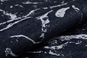 Modern Black Marble Pattern Washable Carpet