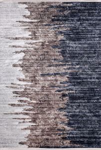 Modern Beige-Brown-Navy Blue Color Transition Washable Carpet