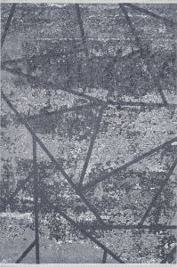 Modern Anthracite Background Striped Pattern Washable Living Room Rug 