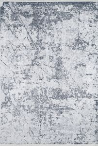 Modern White Background Dark Grey Detailed Washable Living Room Rug 