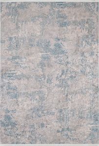 Modern Washable Living Room Rug with Beige and Blue Color Transition 