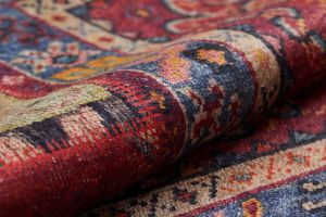 Patchwork Red Washable Carpet