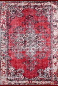 Lofto Vintage Red Color Washable Carpet