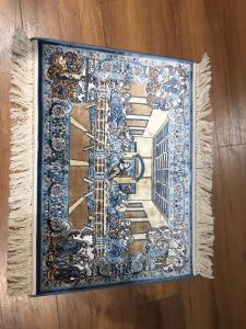 SILK Rug The Last Supper - 50x70 - Blue Area Rugs
