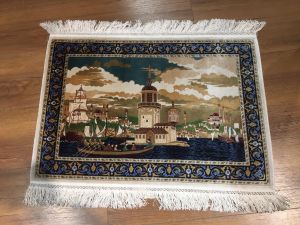 QUM Silk Rug The Maiden's Tower - 50x70 - Colorful Area Rugs