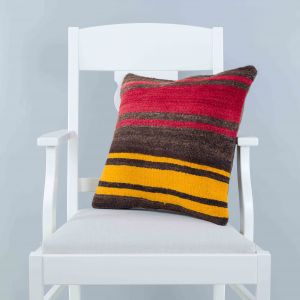 Modern Classical Rug Patterned Hand Woven Cushion   - 45x45 -  Pillows, Wool Pillows