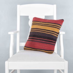 Rug Pillow Unique Hand Woven Pillow  - 40x40 - Colorful pillows, Wool pillows