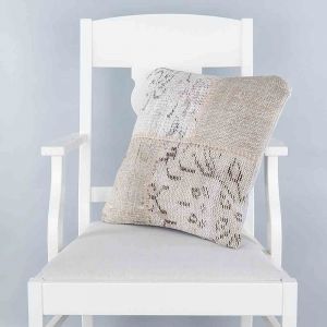 Beige Hand Woven PATCHWORK throw pillow - 45x45 - Clear Pillows, Wool Pillows
